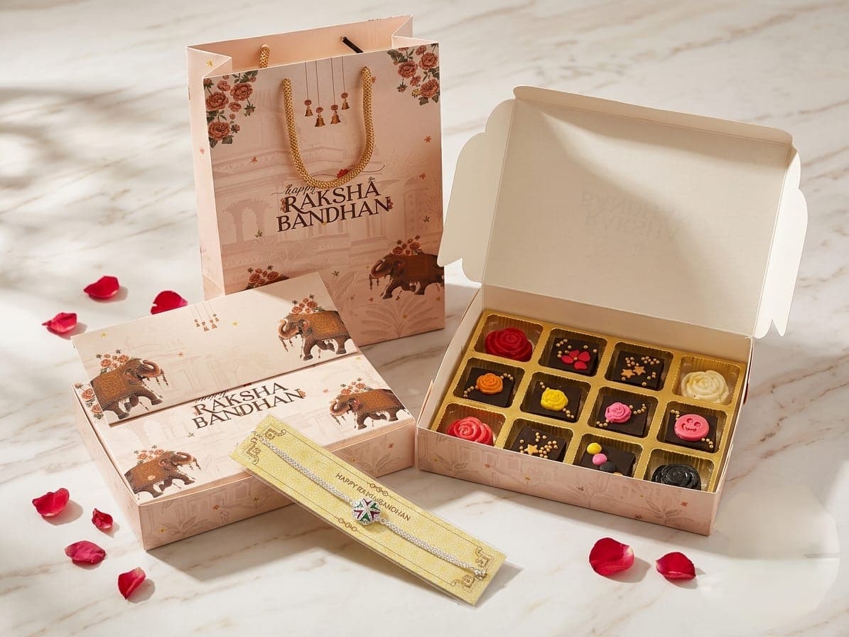 Mini Rakhi Chocolate Box With Rakhi